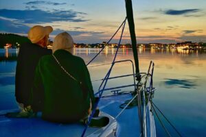 zachod slonca w mikolajki jezioro